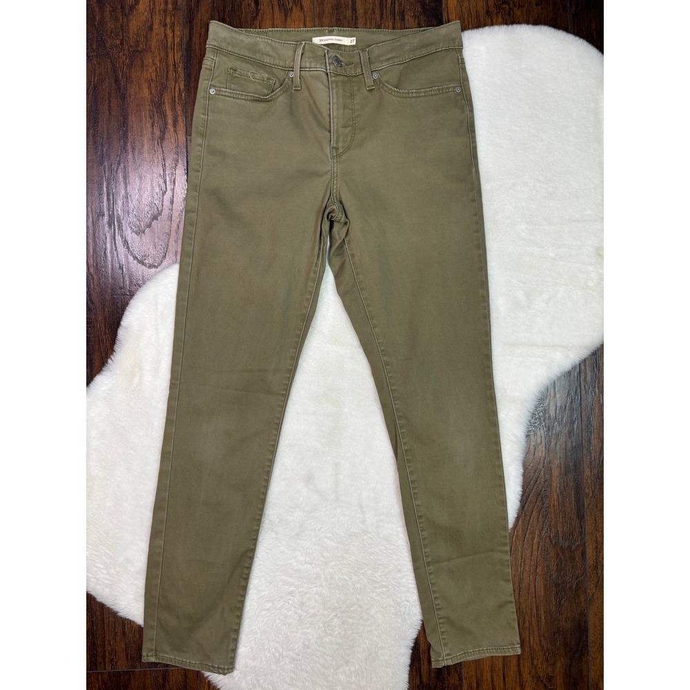 Levi's 311 Shaping Skinny Jeans 27 Olive Green Mid Rise Stretch Jegging Womens